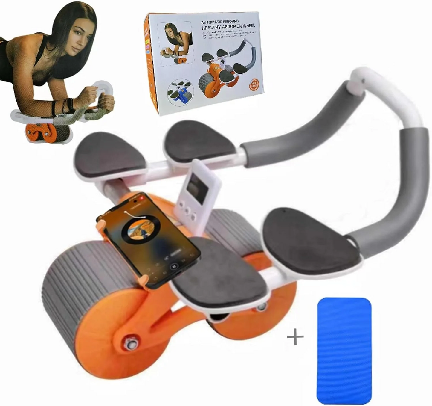 AbsRoller™ - Rueda Abdominal con Rebote Automático y Soporte para Codo